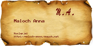Maloch Anna névjegykártya